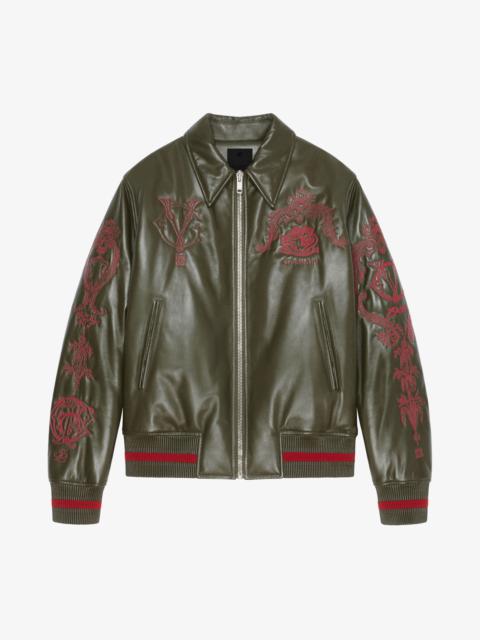 GIVENCHY CREST BOMBER JACKET IN EMBROIDERED LEATHER
