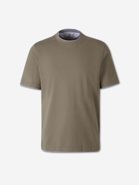 Brunello Cucinelli LAYERED SHORT SLEEVE T-SHIRT