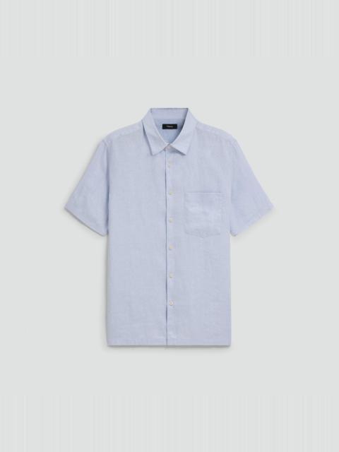 Theory Irving Short-Sleeve Shirt in Relaxed Linen