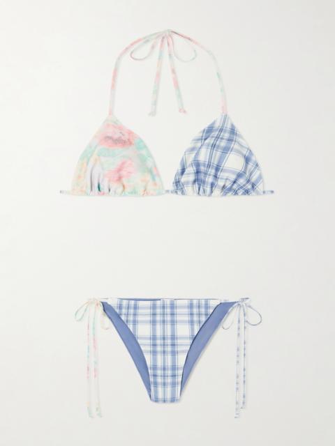 Acne Studios Eini Floral-printed And Checked Bikini