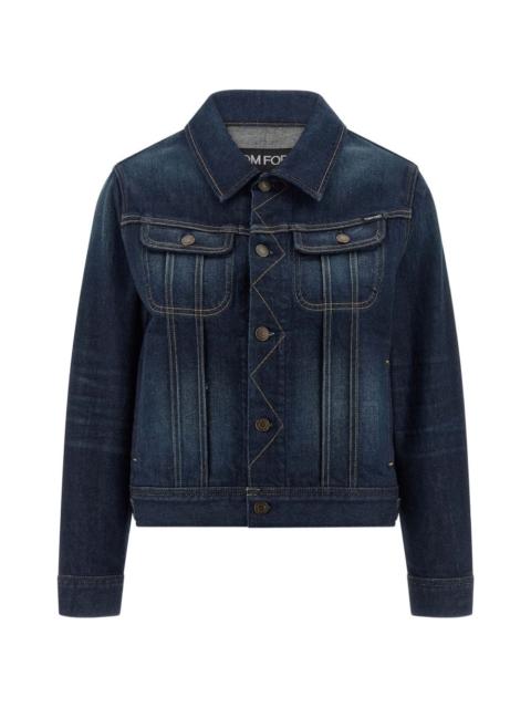 TOM FORD Japanese contrast-stitching denim jacket
