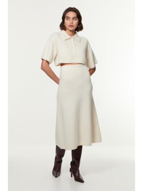 KAREN MILLEN Alpaca Wool Fluffy Full Knit Skirt