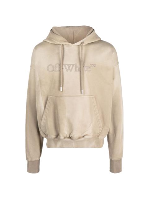 logo-embossed cotton hoodie