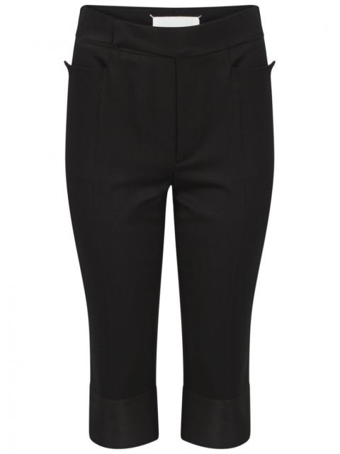Maison Margiela Cropped Contrast Silk Bottom Trousers in Black