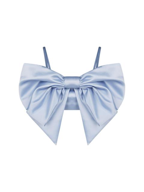 bow-detail satin-finish top