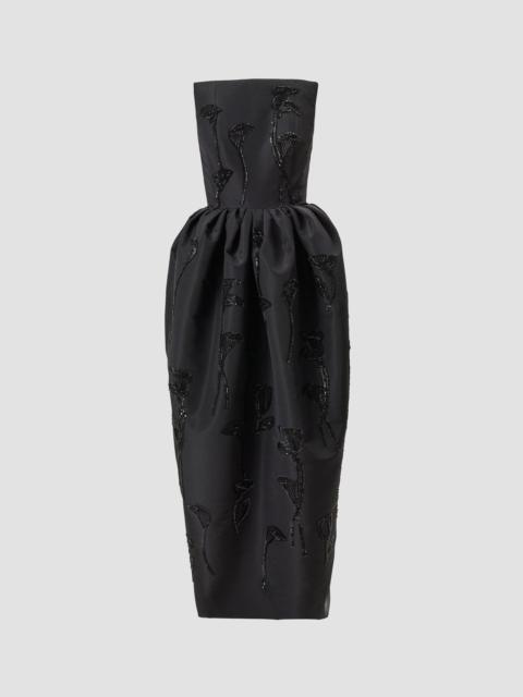 CAROLINA HERRERA Women's Floral-Sequined Silk Strapless Gown - Black