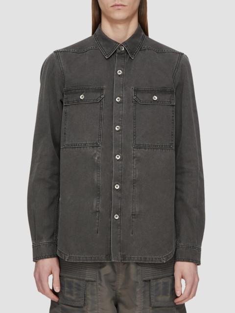 Rick Owens DRKSHDW Men's Denim Fitted Outershirt - Gravel
