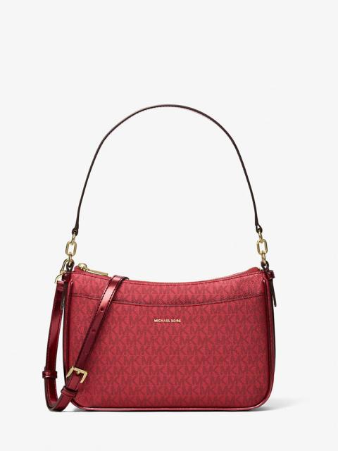 MICHAEL KORS Jet Set Medium Metallic Signature Logo Convertible Crossbody Bag