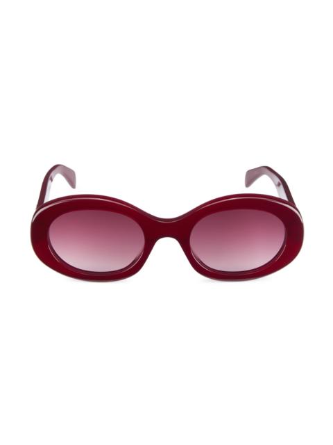 CELINE Women's Triomphe 52MM Oval Sunglasses - Red