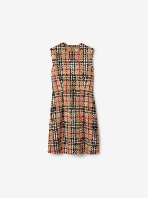 Burberry Check Wool Blend Bouclé Dress