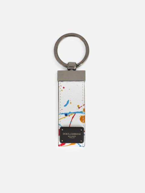 Dolce & Gabbana Printed calfskin key chain