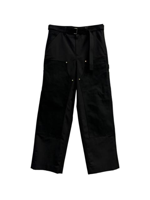 sacai belted cotton trousers