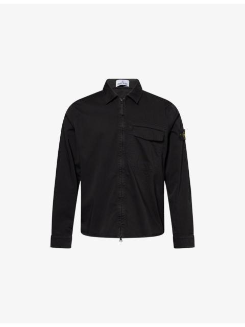 Stone Island Zip-Up Long-Sleeves Stretch-Cotton Overshirt