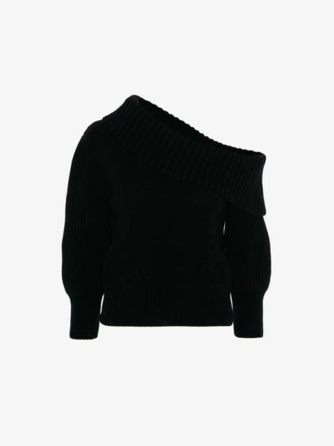 Alexander McQueen One-shoulder Jumper in Black