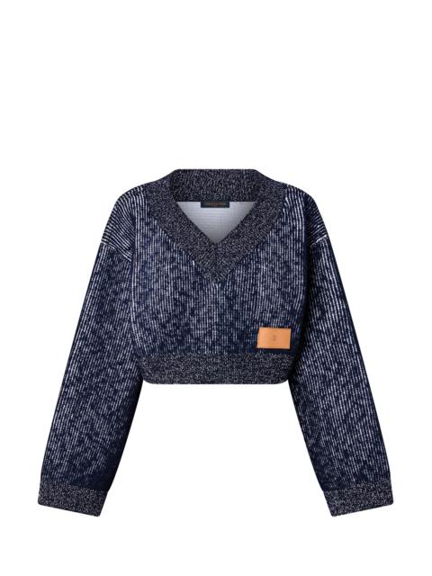 Louis Vuitton Tweed Knit Oversized Cropped Pullover