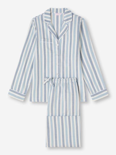 Derek Rose Women's Pyjamas Kelburn 35 Brushed Cotton Blue