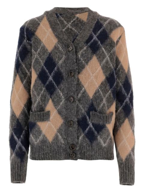 Aspesi geometric-brushed wool cardigan