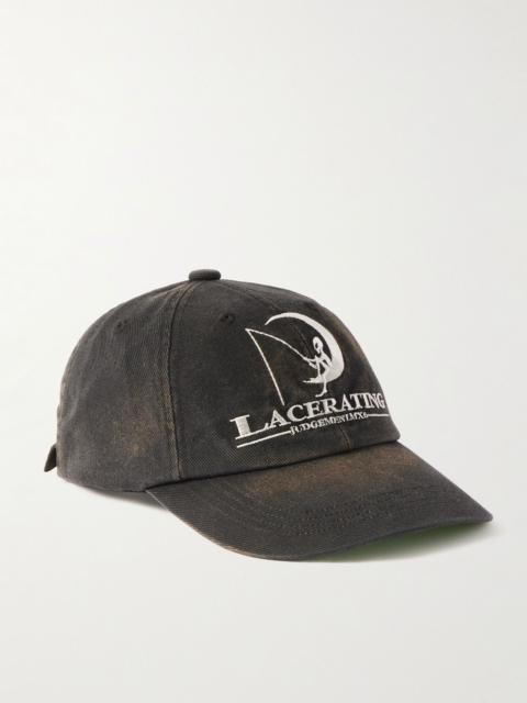 SAINT M×××××× Embroidered Cotton-Twill Baseball Cap Black