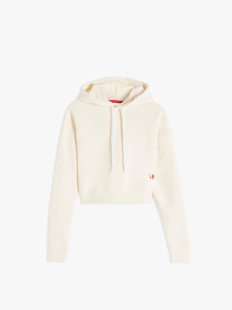 Victoria Beckham Cropped Hoodie in Ecru