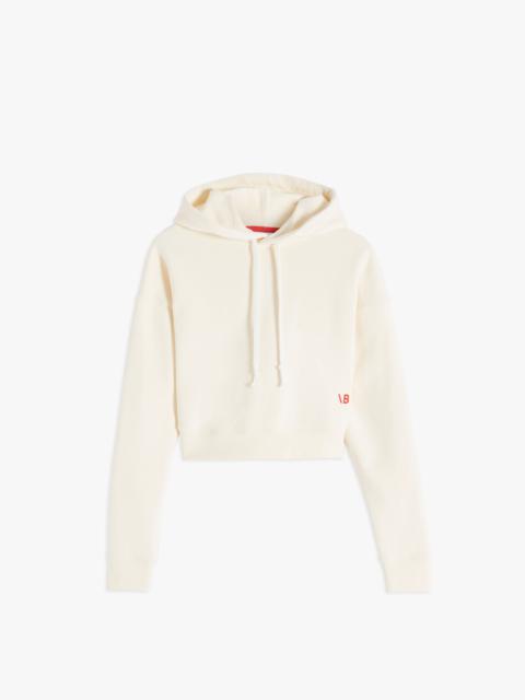 Cropped Hoodie in Ecru