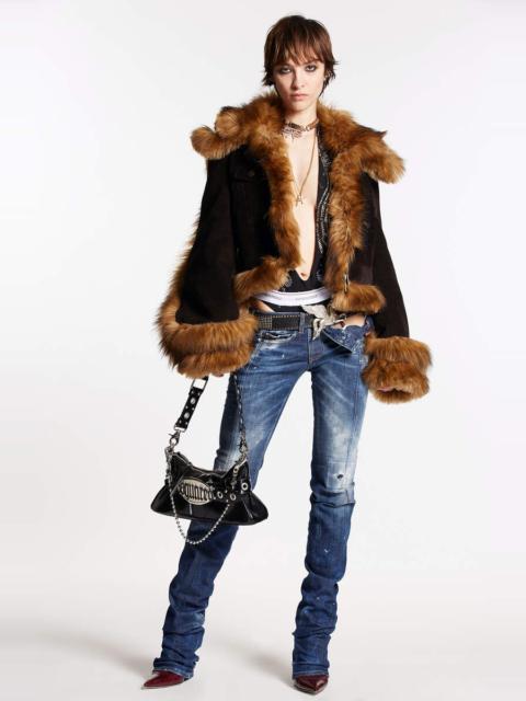 DSQUARED2 CLOUDY WASH SUPER LOW WAIST SHARPEI JEANS