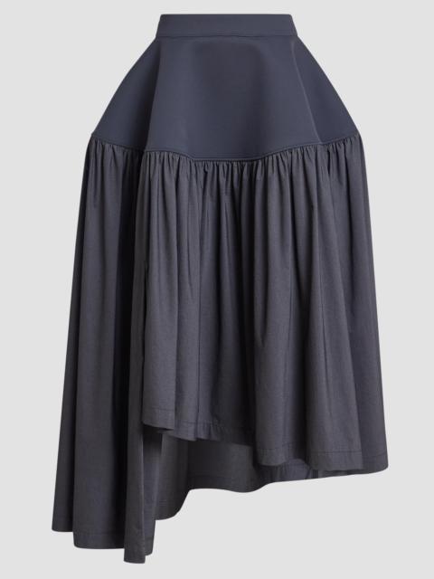 ISSEY MIYAKE Women's Mute Mixed-Media Pleated High-Low Skirt - Charcoal