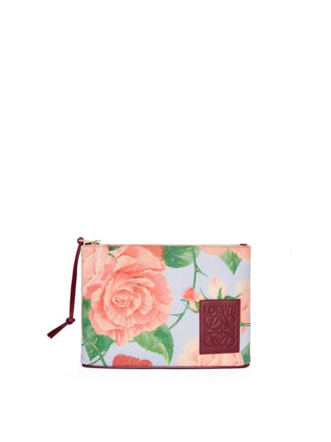 Loewe Roses oblong pouch in denim