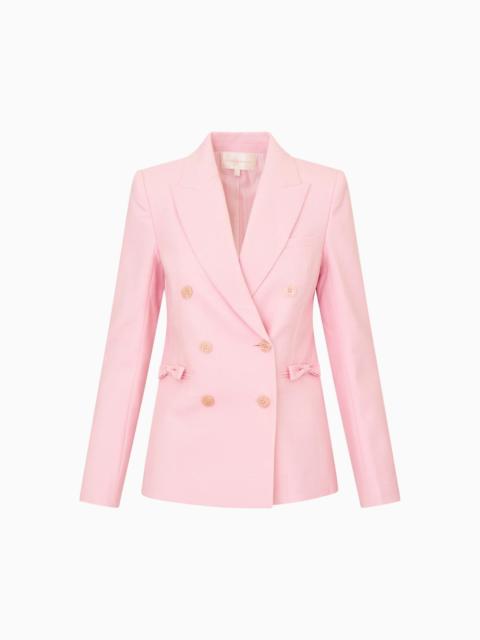 LoveShackFancy Gillian Linen-Cotton Bow Blazer