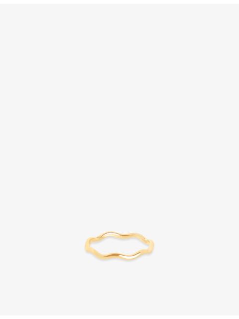 ASTRID & MIYU Wave 14ct Gold Band Ring