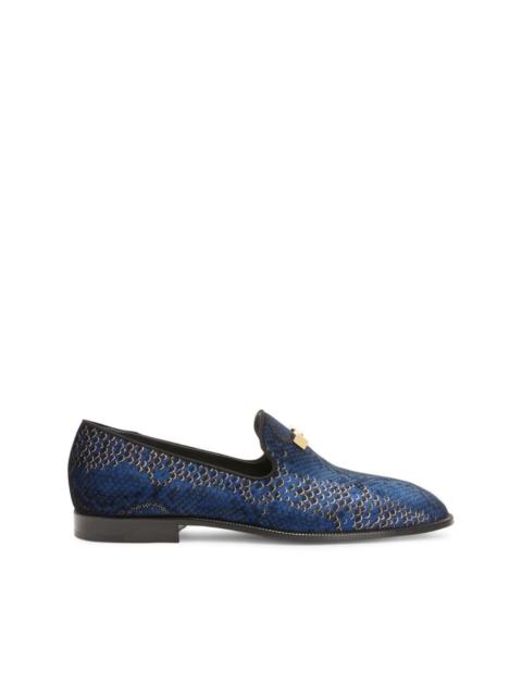 Jareth snakeskin-print loafers