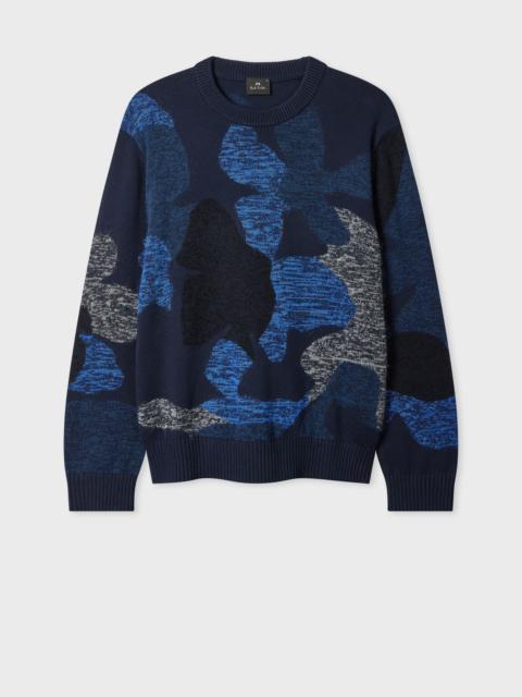 Paul Smith Navy Cotton-Mohair Floral Sweater