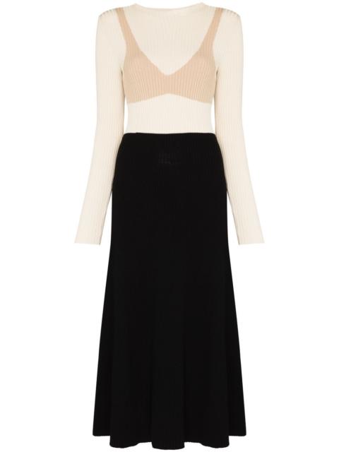 A.W.A.K.E. MODE bra-print knitted dress