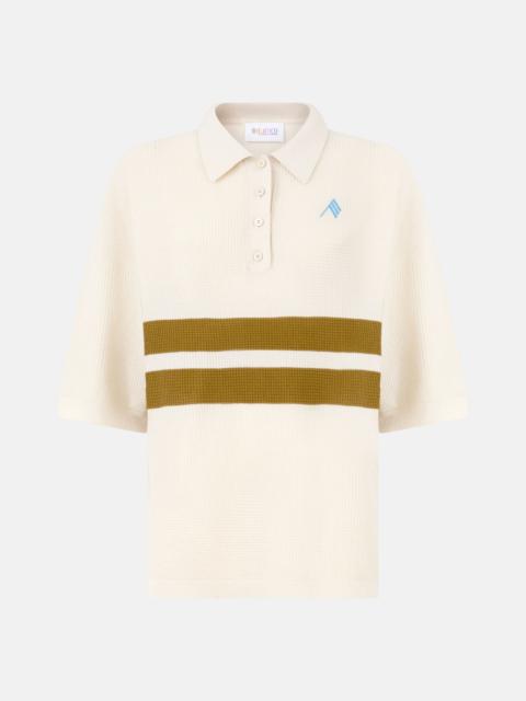 THE ATTICO LIGHT YELLOW AND DARK BROWN T-SHIRT
