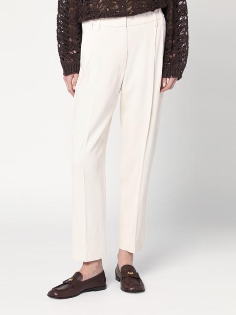 パンツ BRUNELLO CUCINELLI IVORY TROUSERS IN VISCOSE Brunello Cucinelli Brunello Cucinelli Ivory Trousers In