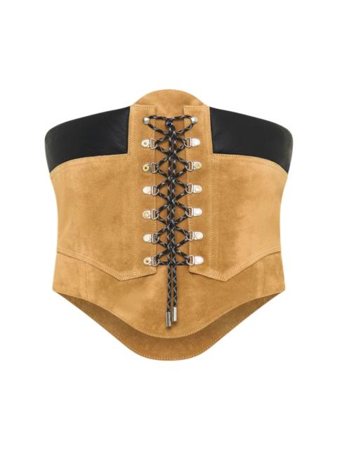 Hiker Boot suede corset top