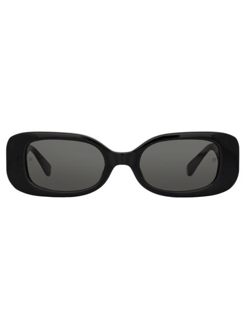 LINDA FARROW THE LOLA | RECTANGULAR SUNGLASSES IN BLACK (C1)
