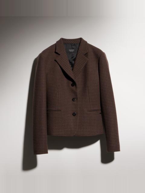 GUCCI Gingham wool jacket with tag