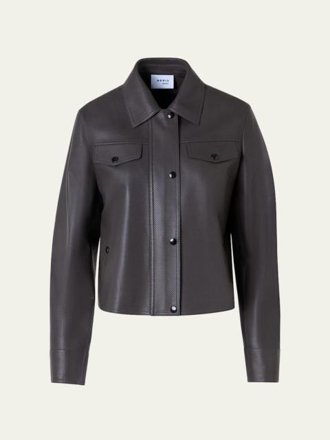 AKRIS Perforated Leather Short Jacket