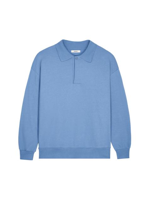 PANGAIA Mens DNA Heavyweight Polo Sweatshirt - Summit Blue