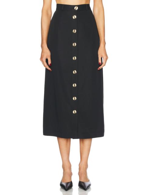 MATTHEW BRUCH Button Front Midi Skirt