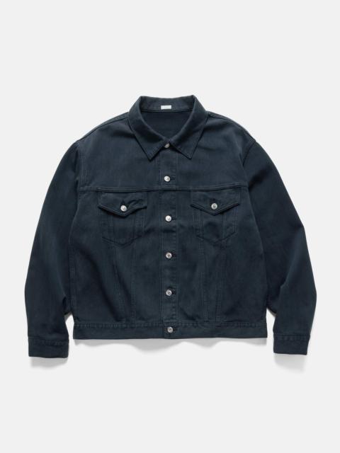 A.PRESSE Washed Silk Cotton Pique 3rd Type Jacket Blue