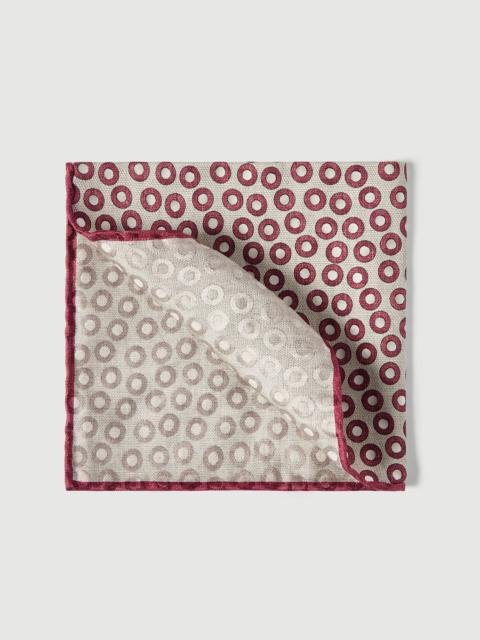 Brunello Cucinelli Spotted pattern silk pocket square