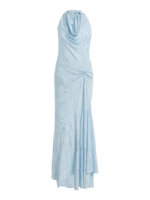 ANNA OCTOBER Kelly Chiffon Maxi Dress blue