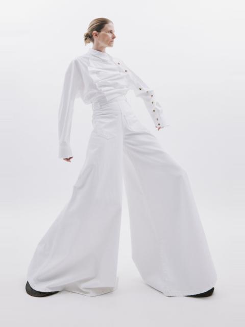 A.W.A.K.E. MODE SUPER WIDE LEG MIRROR JEANS WHITE