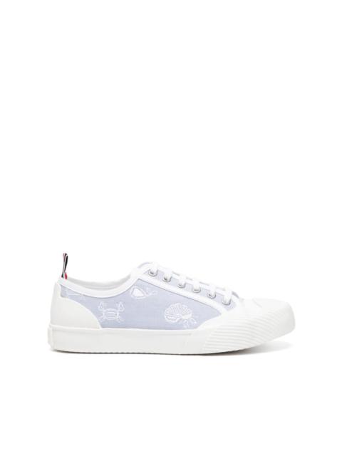 Thom Browne graphic-embroidered lace-up sneakers