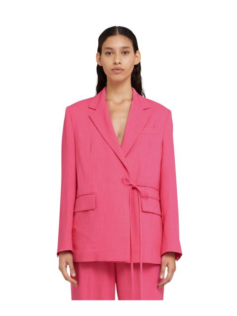 MSGM Coarse viscose blazer with wrap design