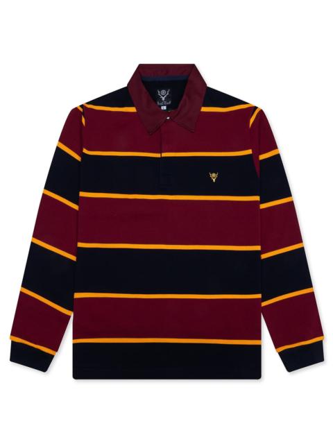 South2 West8 RUGGER SHIRT - BURGUNDY