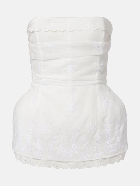 MAGDA BUTRYM Scalloped cotton-blend bandeau top