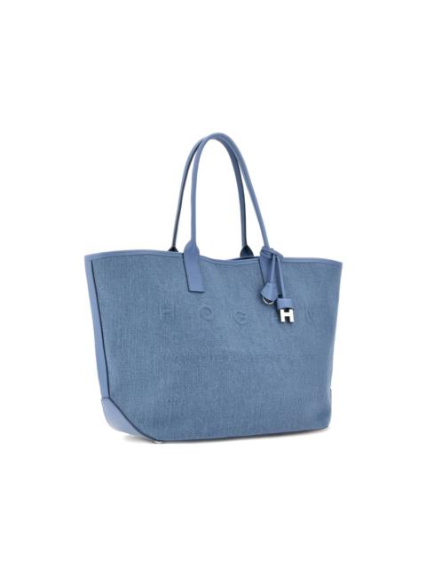 HOGAN embossed charm address shopping tote bag