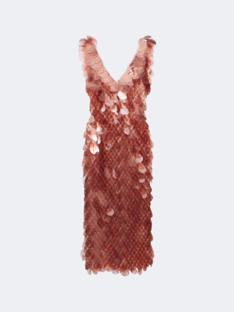 rabanne Sequined sheer midi dress